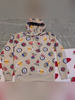 NBA All-Team Logo Hoodie Sweatshirt Size Small